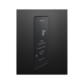 493L Top Freezer Fridge in Essence Matt Black with Water Dispenser & Auto Ice maker